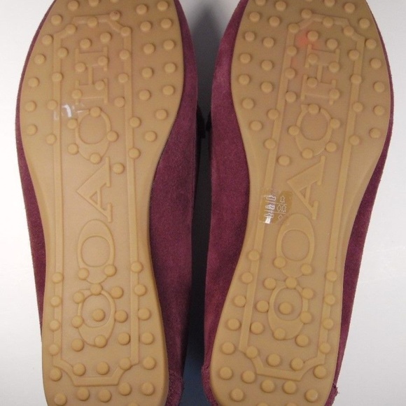Coach suede loafer Plum with gold hardware - Picture 2 of 4